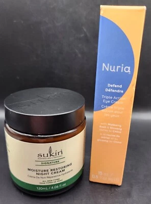 Nuria Triple Acción Crema de Ojos/Sukin Crema de Noche Restauradora de Humedad Combo Set Foto 1 de 4