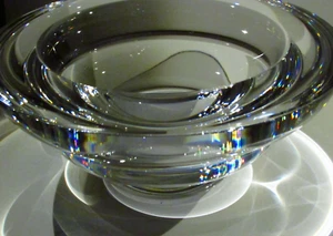 6+ lbs Anna Ehrner - Kosta Boda Bowl Thick & Heavy Crystal Glass Architectural - Picture 1 of 10