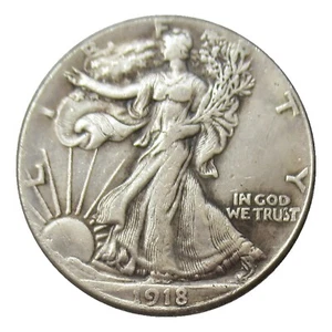 2 Stück 1918 Walking Liberty Half Dollar Münzen - Bild 1 von 8