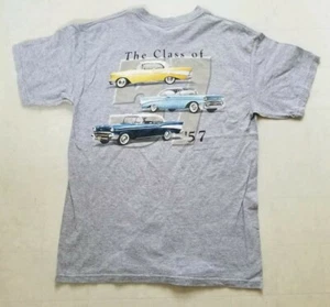 Vintage 90s The Class of 1957 Chevy Classic Cars Gray T-Shirt Medium - Picture 1 of 9