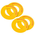 4Pcs Emergency Stop Sign Safety Label Sticker Yellow