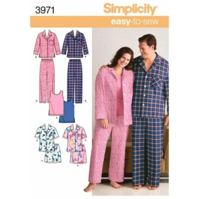 Simplicity Sewing Pattern Misses' & Men's Plus Size Sleep Scrubs 3971 - Image 1 of 3