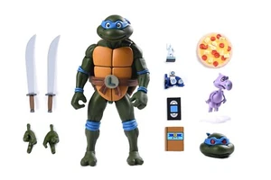 Teenage Mutant Ninja Turtles Leonardo VHS cartone animato NECA Ultimate TMNT Pizza Club - Foto 1 di 8