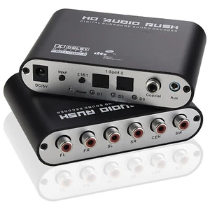 Digital Coaxial RCA HD Audio Rush DTS/AC3 5.1 Decoder Surround Sound Converter - Picture 1 of 6