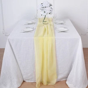 20 Yellow 72" Premium Chiffon Extra Long Table Runners Wedding Party Supplies - Picture 1 of 8