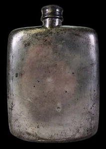 Antique DIXON & SONS Pewter Hip Flask - Picture 1 of 7