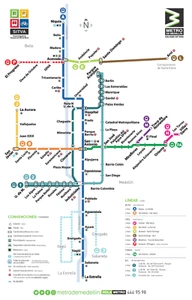 Medellín Medellin Colombia Metro System Subway Diagram Transit Map Train Rail - Picture 1 of 1