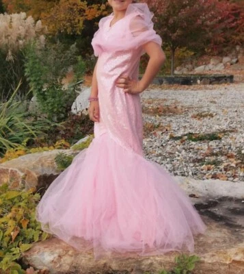 Chasing Fireflies 女式 8-10 或 12-14 粉色复古电影明星服装 — 第 1/4 张图片