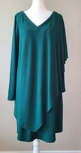 Neu mit Etikett weiche Umrandung Damen asymmetrisches Kleid Medium Lagenlook Lagenlook Kunst - Bild 1 von 13