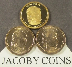 2009 P D S John Tyler Presidential Dollar - Three Coin Set - Picture 1 of 8