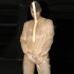 Body de goma transparente pura 100 % látex puro con cremallera S-XXLCatsuit capucha - Imagen 1 de 4