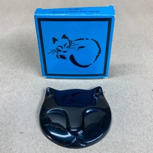 Avon Kompact Kitten Mirror 1989 Black Cat with Box - Picture 1 of 14