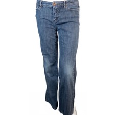 Christopher Blue Stretch Jeans Size 6 Flare Leg Mid Rise Blue Denim