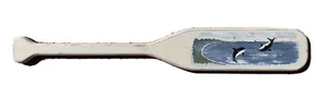 Hand Painted Wood Oar Dolphins Ocean Nautical Beach Art Wall Decor White - Picture 1 of 5