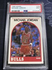 1989 Hoops Michael Jordan Chicago Bulls NBA HOF PSA 9 Mint Card #200