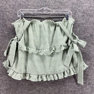 Top Altar'd State Mujer L Grande Verde Sin Mangas Cuello Cuadrado Correa Ancha Forrada Foto 1 de 4