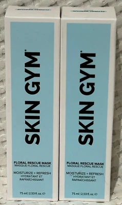 2 x SKIN GYM FLORAL RESCUE MASK 75ml - MOISTURISE & REFRESH - NEW & SEALED - Image 1 of 4