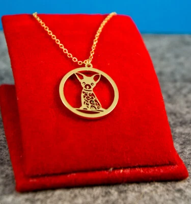 Halskette, Anhänger - Gold Hund Schmuck Chihuahua 2019 - Bild 1 von 4