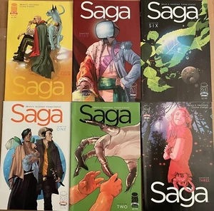 LOT: Saga #1-6 Erstdrucke Bild 2013 Brian K Vaughan Fiona Staples Alana Marko - Bild 1 von 1