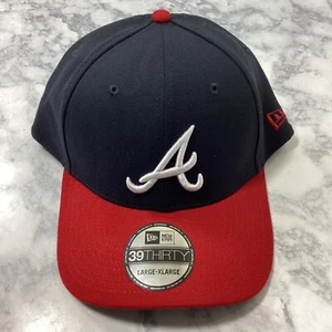 Atlanta Braves Hat Cap Blue Red MLB Baseball New Era 39Thirty Large XL New - Picture 1 of 5