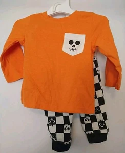 Cat & Jack Halloween Set Jogger 2 Pezzi Arancione Nero Taglia 12 Mesi - Foto 1 di 6