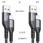 2pack 6ft + 6 Fiphone Charger Cable Lightning Mfi Certified-