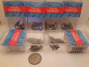 Lote de 12 paquetes / 60 piezas 1/4 onza trolling sinkers pesos de plomo - Imagen 1 de 2