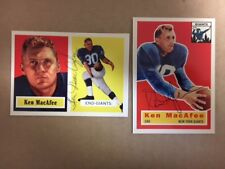 Ken MacAfee NY Giants Signed Topps 1956 & 1957 Archive Football Card Lot(2)COA