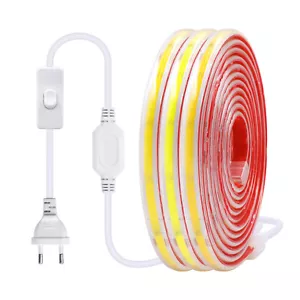 230V COB LED Streifen Wasserdicht 288LED/m Lichtband Stripe Band Selbstklebend - Bild 1 von 15