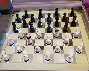 Swarovski - Clear & Black Crystal Chess Set & Glass Board (#7459NR200000/155753) - Picture 1 of 15