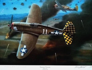 Fearsome Foursome P-47 Thunderbolts Signed Col. Herschel H. Green Mike Machat - Picture 1 of 8