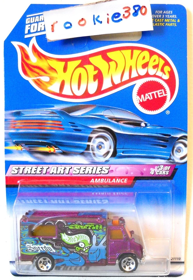 Hot Wheels #951 1999 ∞ ambulancia ∞ serie de arte callejero #3/4 MF púrpura 5 SP Foto 1 de 1