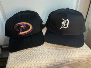 Vintage Diamondbacks & Tigers Snapback Hat MLB New Era Pro Logo Cap 90s - Picture 1 of 12