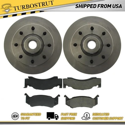 Kit de pastillas de freno y rotores delanteros centrados nuevos para Dodge D200 1978-1980 Foto 1 de 4