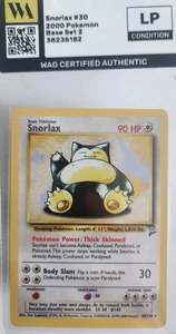 WAG Certified Lp Pokémon TCG Snorlax Card 30/130 Base Set 2 Vintage Non-Holo - Picture 1 of 2