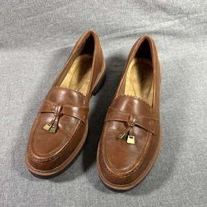 Clarks Westlynn Bella Loafers Women's 8M Brown Tan Leather Tassel - Picture 1 of 11