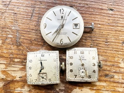 Vintage Mixed Lot 3 Wristwatch Movements AS IS For Parts / Repair - Image 1 of 4
