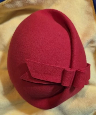 Sombrero de fieltro Doeskin 100 % lana vintage Geo W. Bollman & Co rojo EE. UU. Foto 1 de 4
