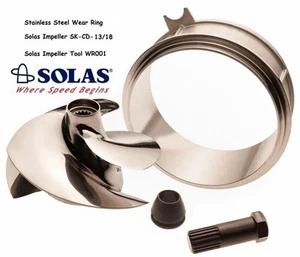 Solas Sea Doo Spark Impeller SK-CD-13/18 W/ Stainless Wear Ring & Impeller Tool - Picture 1 of 2