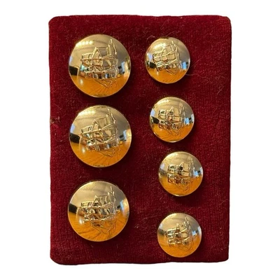 7 RARE Ship London Badge & Button Made in England Gold Shooter Blazer Buttons - Image 1 of 4