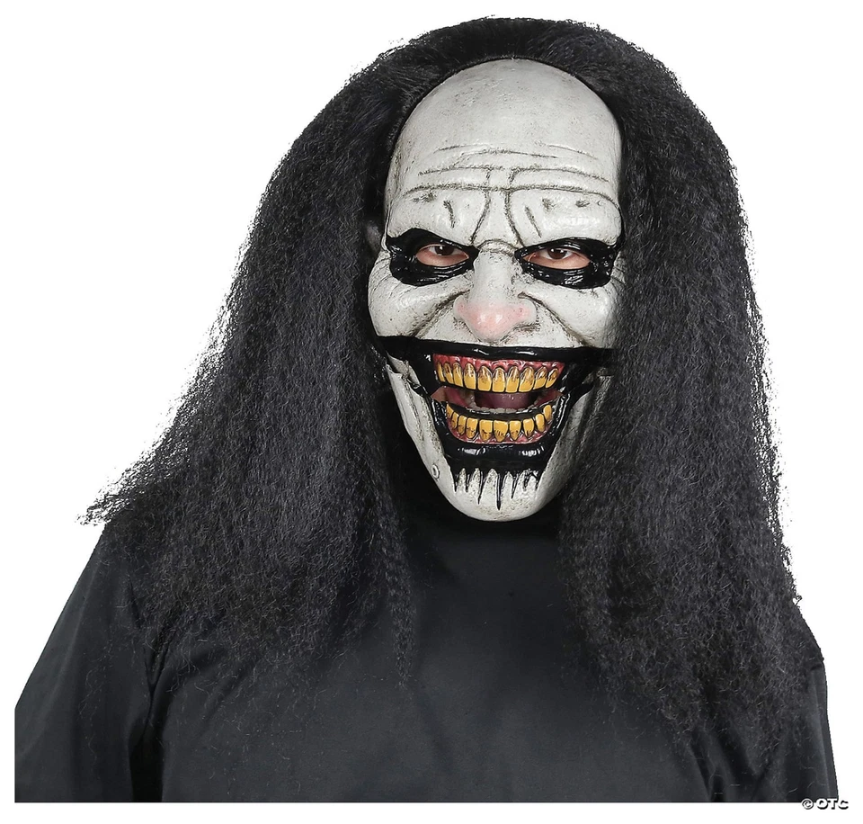 Sweet Dreams Clown Horror Joker Sinister Creepy Mens Costume Overhead Mask Hair - Image 1 of 1