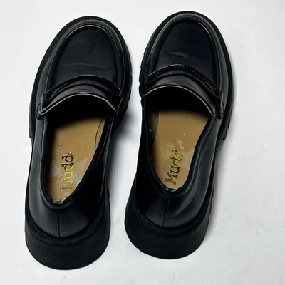Mocasines de tacón grueso MUDD para mujer negros talla 6 Dark Academia Preppy clásicos Foto 1 de 4
