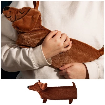 Dackel Wärmflasche 47x23 cm braun Plüsch Bettflasche Wärmekissen sausage dog - Bild 1 von 4