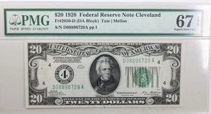 1928 $20 Federal Reserve Note, Cleveland, OH., PCGS CU-67 PPQ., GFRB003 - Picture 1 of 2