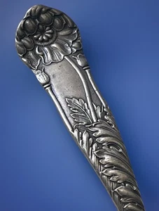 Antique CERETA 1900s Poppies Decoration Silver Plate Community GRAVY LADLE - Picture 1 of 10
