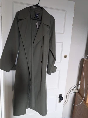 GAP современный Тренч женщин оливковый зеленый размер M классический Рекомендуемая розничная цена производителя $119 - Изображение 1 из 3