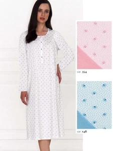 Camicia da notte a manica lunga in jersey di cotone Linclalor 74691 - Picture 1 of 1