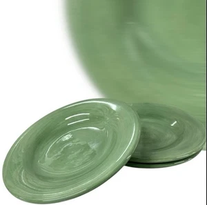 Tabletops Unlimited Espana Sage Hand Painted Collection plates - Set Of 3 - Picture 1 of 14