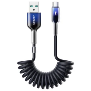 Joyroom S-A43 Crystal-Clear Series Spiralkabel 3A USB-A - USB-C 1,5m - schwarz - Bild 1 von 6
