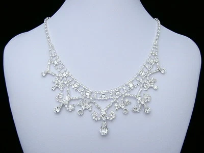 Precioso conjunto de aretes collar boda graduación cristal estrás nupcial N162 Foto 1 de 3